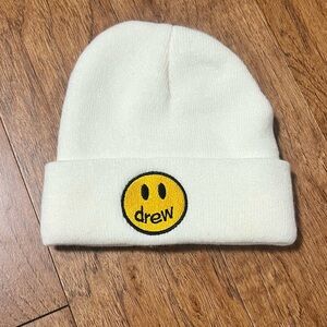 Drew White Beanie